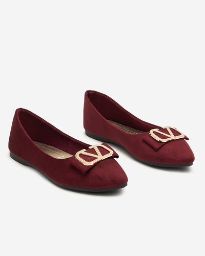 Bordeauxrote Damen-Ballerinas mit Verzierung an der Spitze Cavo - Footwear