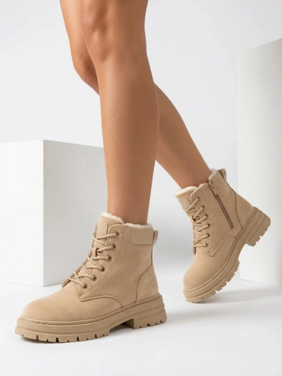 Royalfashion Hellbraune isolierte Damen-Trapper-Stiefel Radoras