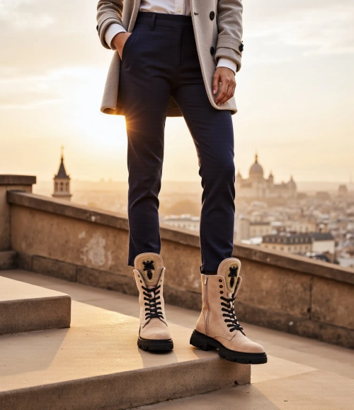 Royalfashion Еко-замшеві жіночі робочі чоботи Moxox