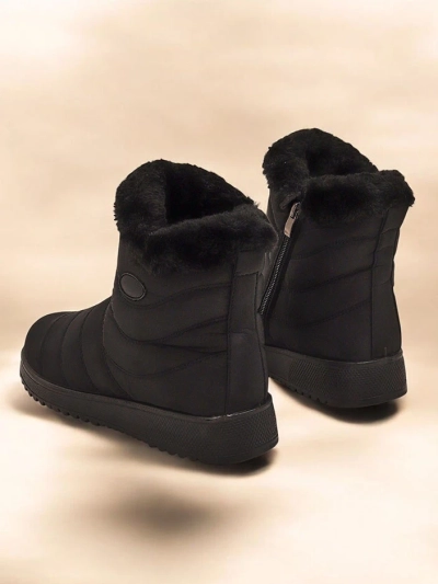 Damen Stiefeletten Diana Schwarz Textil Bequem für den Winter