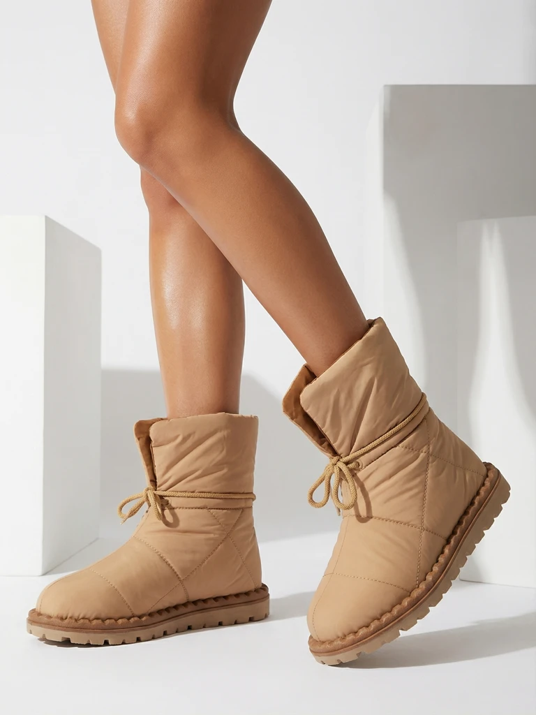 Royalfashion Damen Schlupf-Schneestiefel in braun Nevonsis