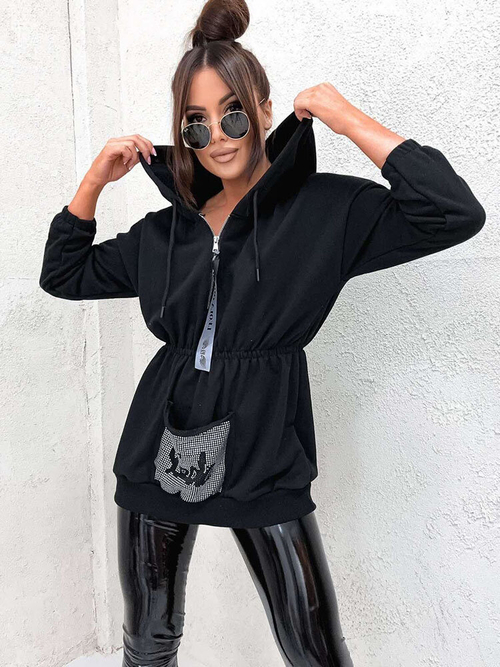 Світшот жіночий Royalfashion Чорний з цирконами