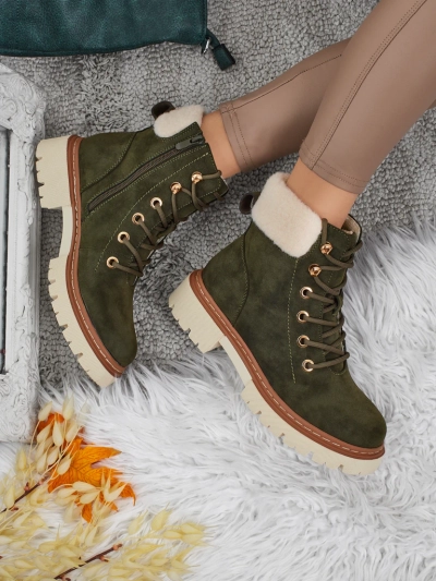 Damen Trapper Stiefeletten mit Fell Tessara