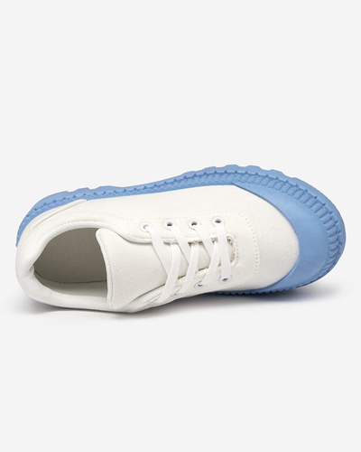 OUTLET Weiße Damensneaker mit blauer Sohle Comp - Footwear