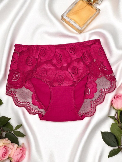 Royalfashion Baumwoll-Damen-Slips, Baumwoll-Bikini-Schnitt mit Spitze Spitzekomfort