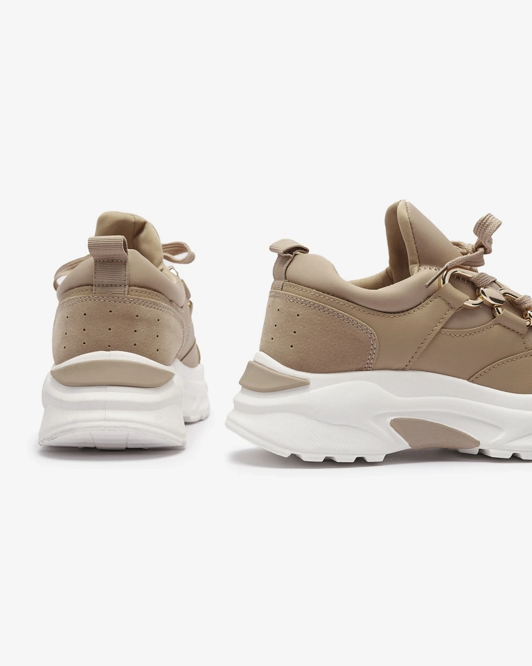 Hellbraune Damen-Sportschuhe mit Ketten Nanoka - Footwear