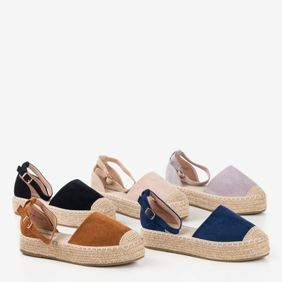 Hellgraue Damen-Espadrilles auf der Maritel-Plattform - Schuhe