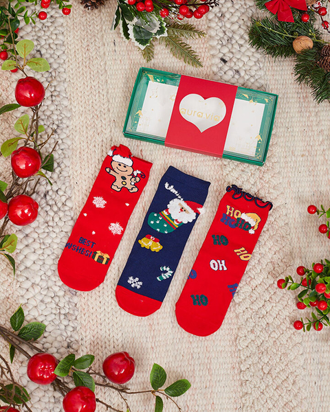 Royalfashion Weihnachts-Kindersocken im Karton 3/Pack