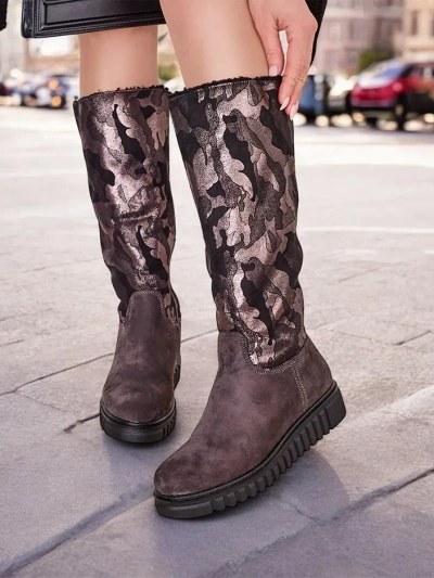 Royalfashion Damen Knielange Stiefel Molis