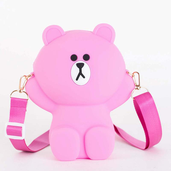 Lila und rosa Teddybär-Handtasche - Accessoires