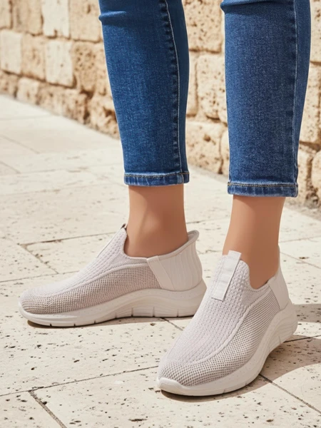 Damen-Sneakers Livia Bianco – Mesh-Schuhe für Sommer und Frühling