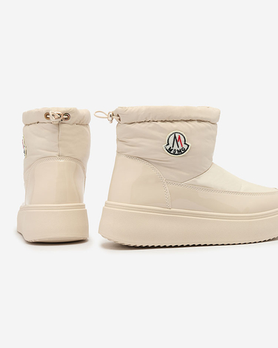 Royalfashion Damen Schlupf-Schneestiefel in Cremefarbe Ademra
