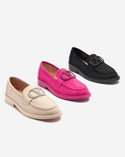 Schwarze Damen Mokassins mit Ornament Fogras- Footwear