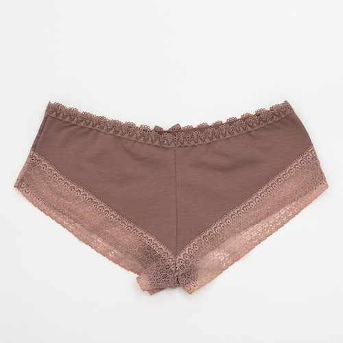 Мереживні жіночі трусики в сіро-рожевому кольорі