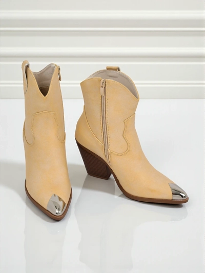 Cowboystiefel für Damen mit Absatz und dekorativer Spitze Glacier Fang