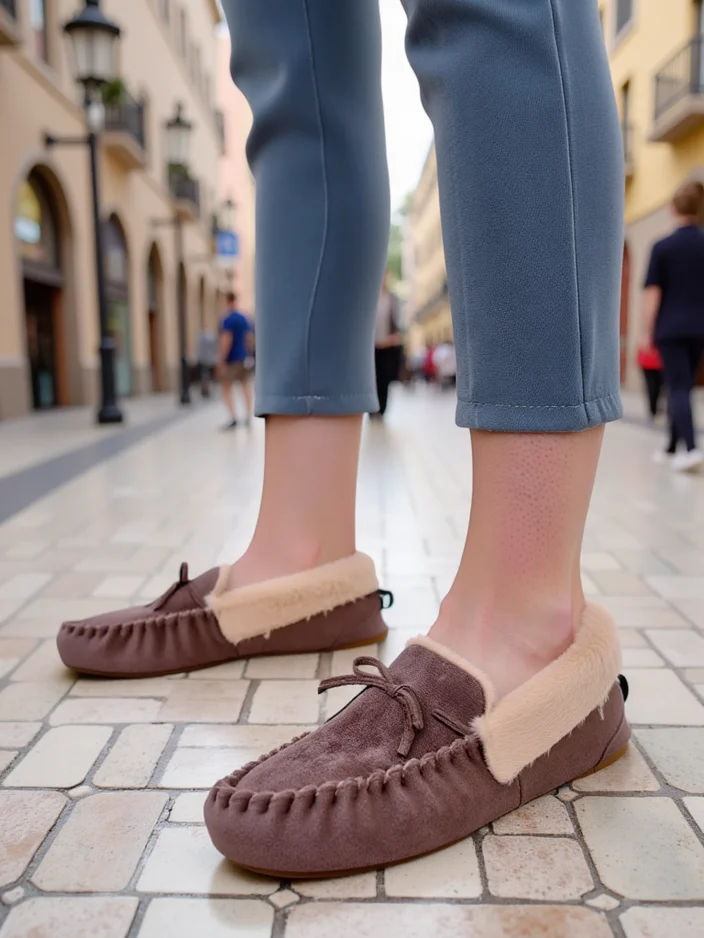 Royalfashion Damenmokassins mit Fell Ahtikes