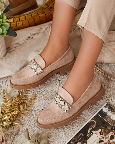 Royalfashion Damen Mokassins mit farbigen Zirkonen Nel