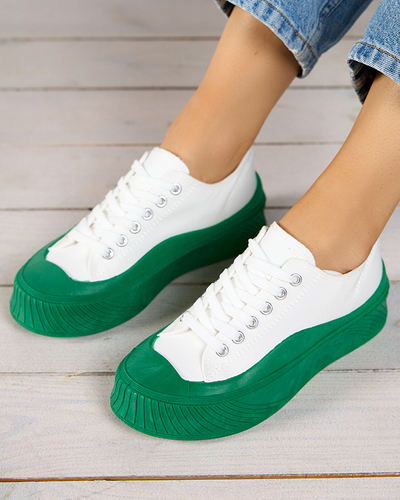 Weiß-grüner Damen Sneaker, Typ Nerikas - Schuhe
