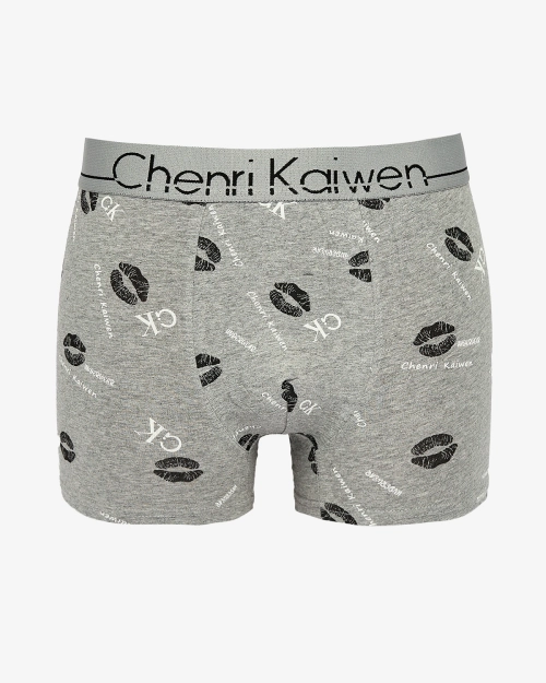 Труси-боксери Royalfashion чоловічі сірі з принтом