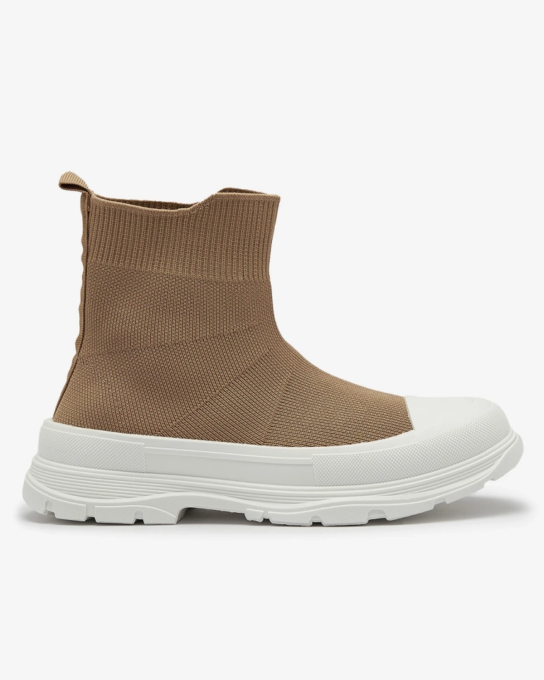 Hellbraune Damen Slipper hohe Sportschuhe a'la Sneakers Vertiks - Footwear