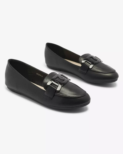 Damen Mokassins mit Ornament in schwarz Arbusso- Footwear