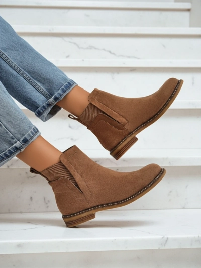 Damen Stiefeletten im Chelsea-Stil aus Öko-Wildleder Veysi