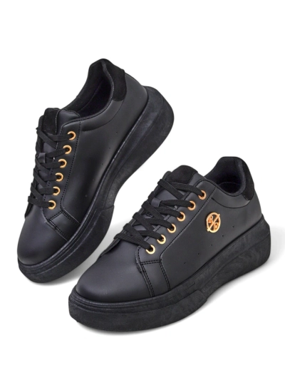 Damen Erato Nero Plateau-Sneakers aus Öko-Leder 5cm