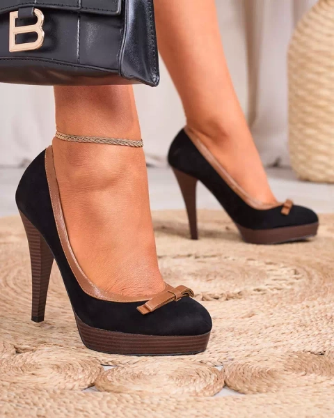 Schwarze Damenpumps mit hohem Stiletto Zistin- Footwear