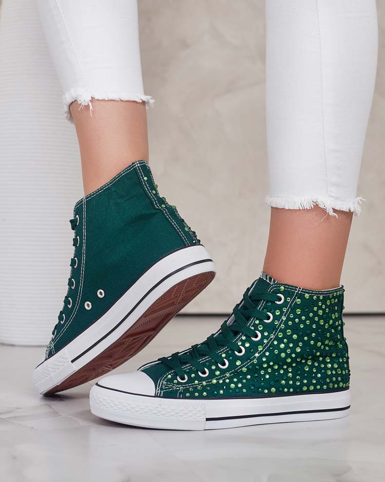 Royalfashion Damen Sneakers mit Paillettenbesatz Shis