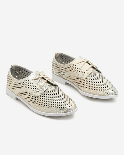 OUTLET Hellgrüne Damenschuhe mit durchbrochenem Kotniso - Schuhe