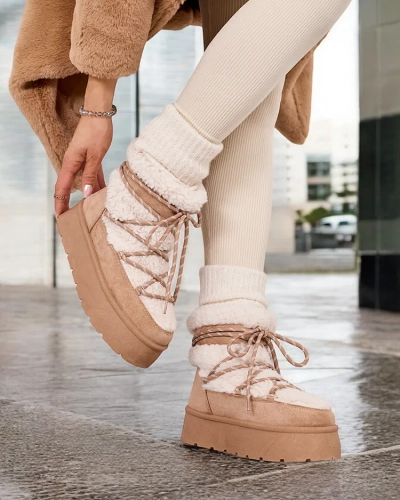 Royalfashion Damen-Schneestiefel zum Schnüren Evonie