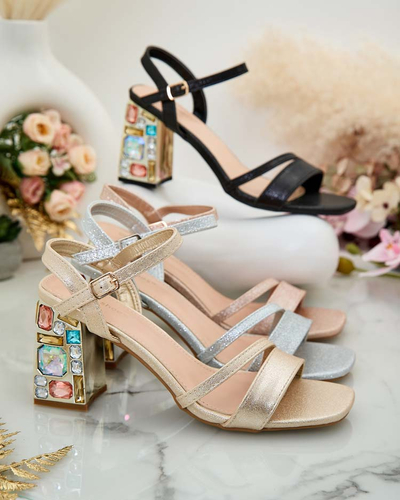 Royalfashion Damen Solepte Strass-Sandalen