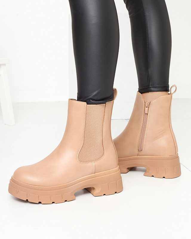 Klassischer isolierter Damenstiefel in der Farbe camel Ernista - Footwear