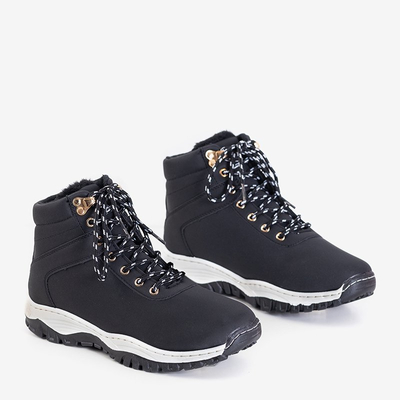 Isolierte Öko-Leder Damen Wanderschuhe in schwarzer Filisa Farbe - Schuhe