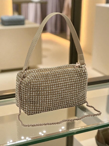 Kopertowa torebka damska z cyrkoniami Luniva