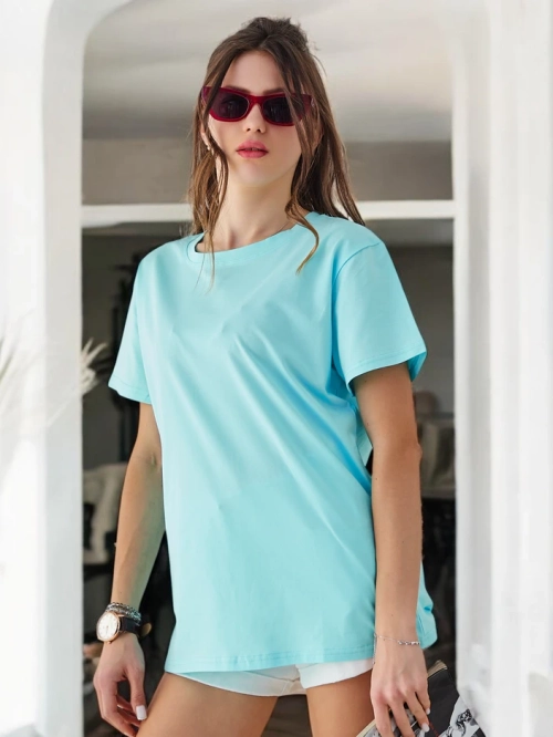 Royalfashion Жіноча бавовняна футболка Casual з круглим вирізом