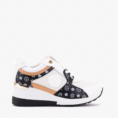 Sportschuhe für Damen in Schwarz und Weiß auf einem Keilabsatz von Anubi - Schuhe