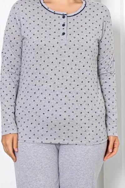 Royalfashion Damen Baumwolle 2-teiliger Schlafanzug im Herzdesign XXL