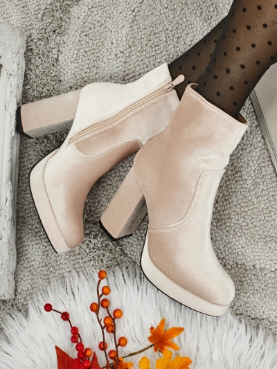 Damen Stiefeletten mit Blockabsatz Al'la Velours Miss