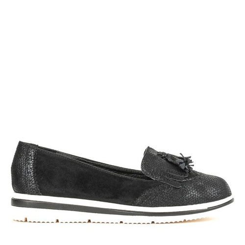 Чорні балетки з бахромою Narciso - Взуття