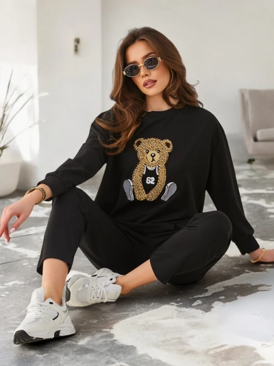 Royalfashion Damen Viskose-Set mit einem Bären