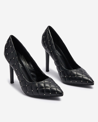 Gesteppte Stöckelschuhe für Damen mit Stöckelspitze in schwarz Mawelo-Schuhe