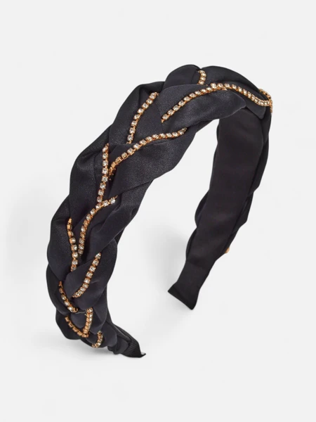 Royalfashion Haarband mit Zopfmuster, verziert mit Zirkonia