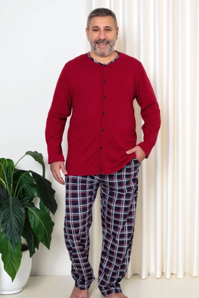 Royalfashion Herren Baumwolle Karierte Pyjamas XXL