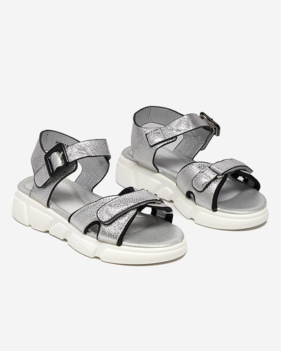 Silberglänzende Mädchensandalen Jenilo - Schuhe