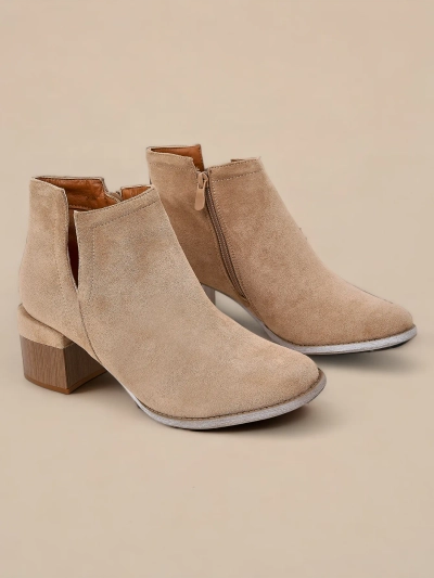 Hellbraune Damenstiefel mit Aussparungen Geransa - Footwear