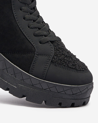 OUTLET Isolierte Damen-Trapper-Stiefel in Schwarz Wosser- Footwear