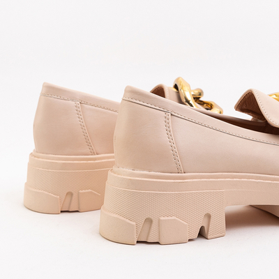 OUTLET Beige Schuhe mit goldener Verzierung Lygia - Schuhe