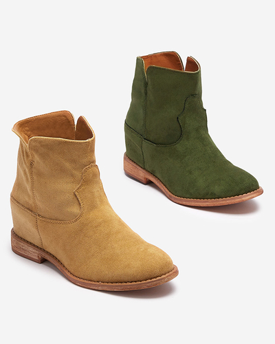 Cowboystiefel auf einem Indoor-Keil aus Kamel Bluestone - Footwear 1