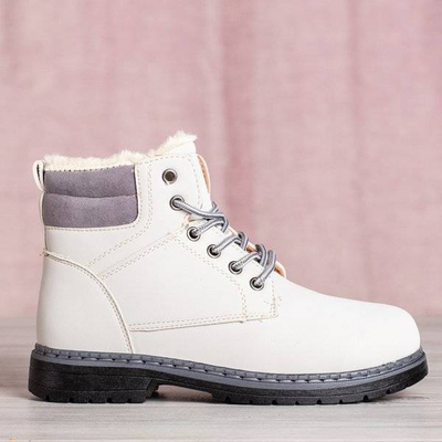 OUTLET Hellgraue Ressalie-Stiefel mit Fell - Schuhe